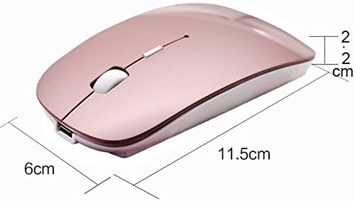 Rumtuk 2.4G Rechargeable mobile portable wireless optical mouse with USB receiver, mute type mice,3 adjustable DPI levels, for notebook, PC, laptop, computer, macbook (Pink)