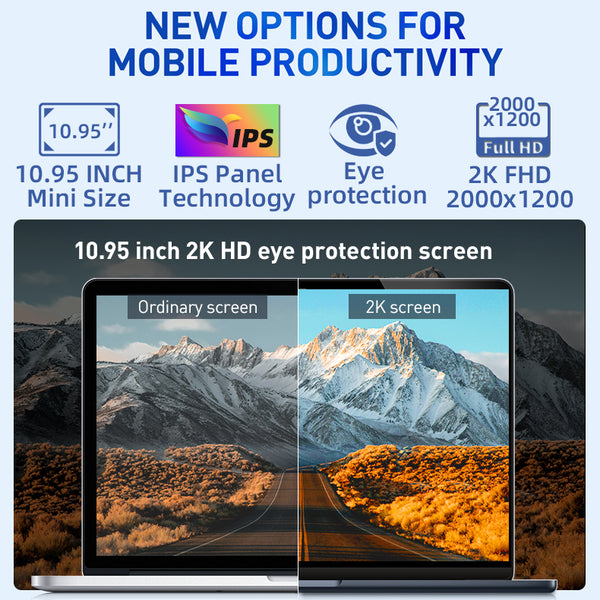 Rumtuk 2-in-1 Laptop, 2K Touchscreen 11" FHD Notebook, 12th Gen N95 CPU(Up to 3.4Ghz), 16GB DDR5 RAM, 512GB SSD, Windows 11 Pro丨360° Flip Screen丨WIFI丨BacklitKeyboard丨TypeC