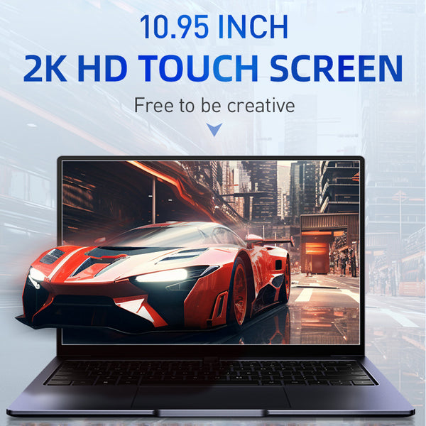 Rumtuk 2-in-1 Laptop, 2K Touchscreen 11" FHD Notebook, 12th Gen N95 CPU(Up to 3.4Ghz), 16GB DDR5 RAM, 512GB SSD, Windows 11 Pro丨360° Flip Screen丨WIFI丨BacklitKeyboard丨TypeC