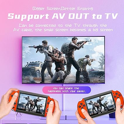 Handheld Game Consoles Built in Free Games 8GB RAM 4.3 Inch Screen Double Rocker,Support TV Output,Music/Movie/Camera Audio and Video MP3,MP4, MP5, Birthday Gift for Kids