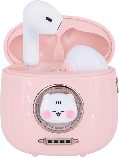 Rumtuk Wireless Earbuds BT 5.1 In-Ear with Cute Cat Bag Charging Case, Type-C Charging, ENC Noise Reduction, Dual Microphones, Fingerprint Touch, Auto Pairing - Gift for Girls