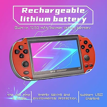 Handheld Game Consoles Built in Free Games 8GB RAM 4.3 Inch Screen Double Rocker,Support TV Output,Music/Movie/Camera Audio and Video MP3,MP4, MP5, Birthday Gift for Kids