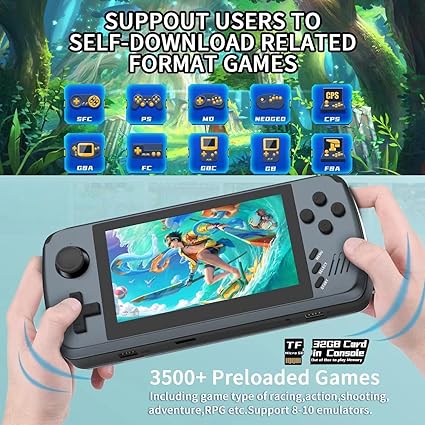 Open Source Handheld Game Console - 4.3 Inch IPS HD Retro Game Console with ATM7051 Quad Core ARM CORTEX-A9 CPU, Classic Video Games, Multi-Emulator Support, HD Output, and TF Card Expansion