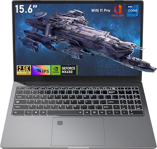 Rumtuk All-metal 15.6'' 2.5K Screen Laptop Core i7-1185G7（up to 4.8GHz） MX450 Notebook Computer 32GB RAM 1TB/512GB NVME SSD HDMI/Type-C/DP(Full function)/RJ45