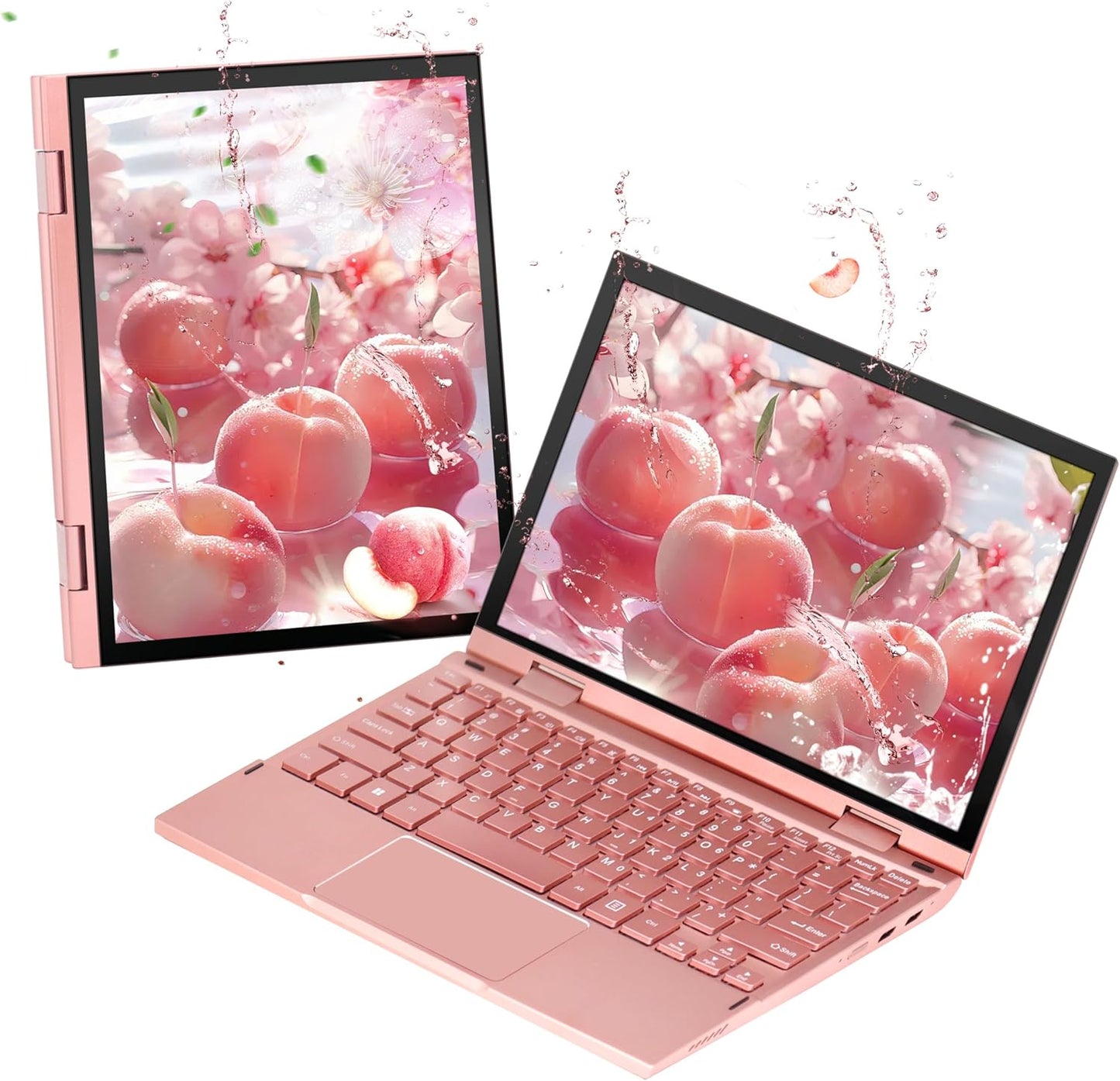 2-in-1 Mini Laptop: 10.95" 2K FHD IPS Touchscreen, In tel N95 CPU, 16GB DDR5 RAM, Ultra-Thin Metal Body, Win 11 PC, Full-Function Type-C, Cooling Fan, Fingerprint, Backlit Keyboard
