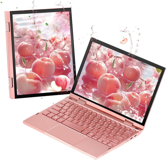2-in-1 Mini Laptop: 10.95" 2K FHD IPS Touchscreen, In tel N95 CPU, 16GB DDR5 RAM, Ultra-Thin Metal Body, Win 11 PC, Full-Function Type-C, Cooling Fan, Fingerprint, Backlit Keyboard