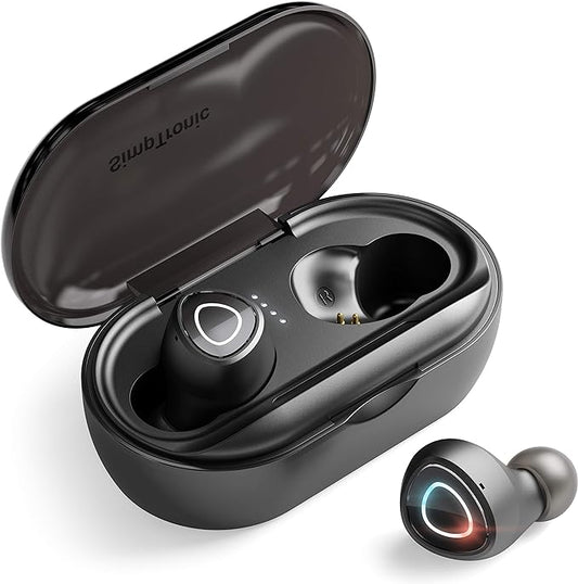 Rumtuk Comfortable In-ear True Wireless Earbuds with Bluetooth 5.0, Hi-Fi Stereo Sound, Noise Reduction, Smart Touch Control, Sports Sweat-proof Design, and Portable Charging Case (Green)