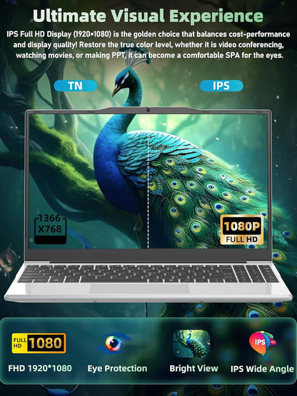 14" Portable Laptop Computer, N5095 CPU,8GB RAM(Up to 64GB Expansion),256GB NVMe SSD,FHD IPS Display,Win 11 Pro,Numeric Keypad,2.4/5G WiFi,BT4.2,for Student and Business