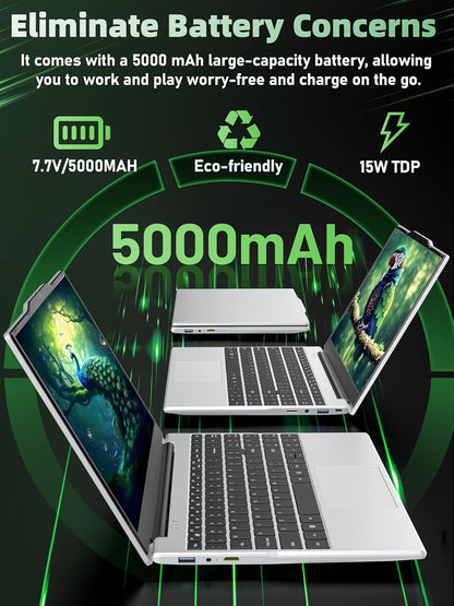 14" Portable Laptop Computer, N5095 CPU,8GB RAM(Up to 64GB Expansion),256GB NVMe SSD,FHD IPS Display,Win 11 Pro,Numeric Keypad,2.4/5G WiFi,BT4.2,for Student and Business