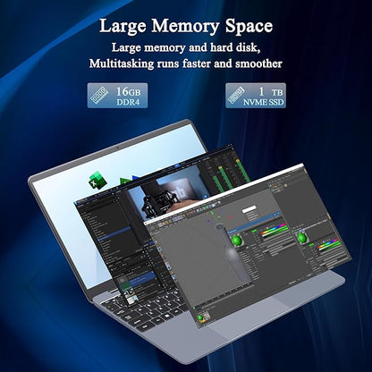 165Hz 2.5K FHD Display Gaming Laptop 15.6-inch Laptop AMD R7 5700U(up to 4.3GHz) with Radeon Graphics Notebook Computer 16GB RAM 1TB NVMe SSD BK Keyboard/Win 11/Office 2019