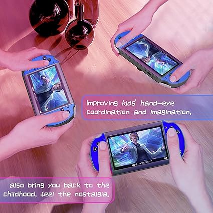 Handheld Game Consoles Built in Free Games 8GB RAM 4.3 Inch Screen Double Rocker,Support TV Output,Music/Movie/Camera Audio and Video MP3,MP4, MP5, Birthday Gift for Kids