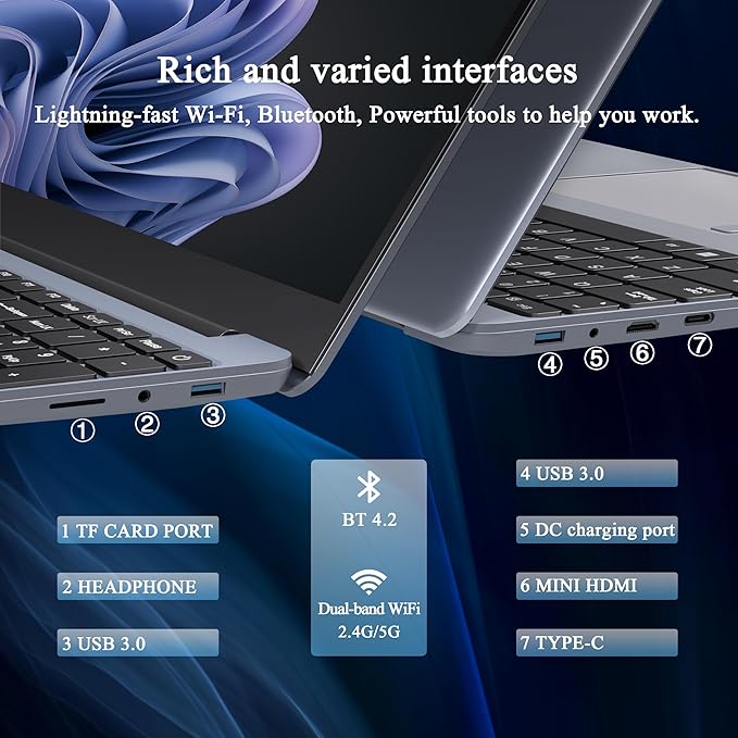 165Hz 2.5K FHD Display Gaming Laptop 15.6-inch Laptop AMD R7 5700U(up to 4.3GHz) with Radeon Graphics Notebook Computer 16GB RAM 1TB NVMe SSD BK Keyboard/Win 11/Office 2019