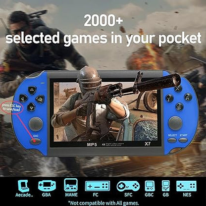 Handheld Game Consoles Built in Free Games 8GB RAM 4.3 Inch Screen Double Rocker,Support TV Output,Music/Movie/Camera Audio and Video MP3,MP4, MP5, Birthday Gift for Kids