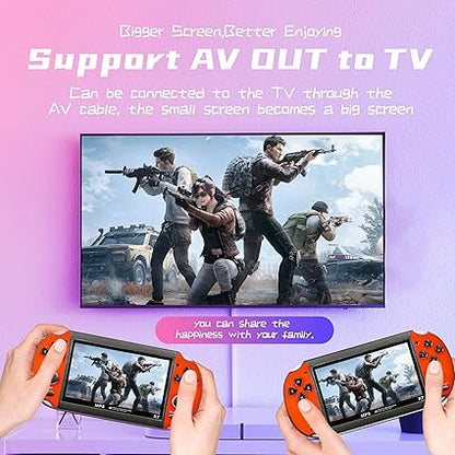Handheld Game Consoles Built in Free Games 8GB RAM 4.3 Inch Screen Double Rocker,Support TV Output,Music/Movie/Camera Audio and Video MP3,MP4, MP5, Birthday Gift for Kids
